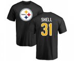 Pittsburgh Steelers #31 Donnie Shell Black Name & Number Logo T-Shirt
