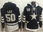 Dallas Cowboys #50 Sean Lee Navy Blue White Name & Number Pullover NFL Hoodie
