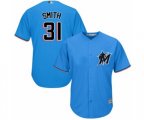 Miami Marlins Caleb Smith Replica Blue Alternate 1 Cool Base Baseball Player Jersey