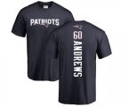 New England Patriots #60 David Andrews Navy Blue Backer T-Shirt