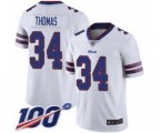 Buffalo Bills #34 Thurman Thomas White Vapor Untouchable Limited Player 100th Season Football Jersey