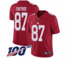 New York Giants #87 Sterling Shepard Red Limited Red Inverted Legend 100th Season Football Jersey