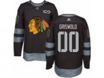Chicago Blackhawks #00 Clark Griswold Authentic Black 1917-2017 100th Anniversary NHL Jersey