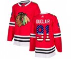 Chicago Blackhawks #91 Anthony Duclair Authentic Red USA Flag Fashion NHL Jersey