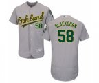 Oakland Athletics Paul Blackburn Grey Road Flex Base Authentic Collection Baseball Player Jersey