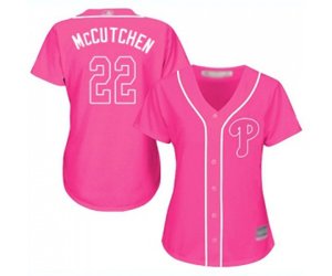 Women\'s Philadelphia Phillies #22 Andrew McCutchen Authentic Pink Fashion Cool Base Baseball Jersey