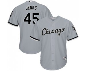 Chicago White Sox #45 Bobby Jenks Grey Road Flex Base Authentic Collection Baseball Jersey