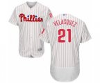 Philadelphia Phillies Vince Velasquez White Home Flex Base Authentic Collection Baseball Player Jersey