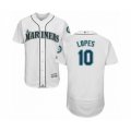 Seattle Mariners #10 Tim Lopes White Home Flex Base Authentic Collection Baseball Player Jersey