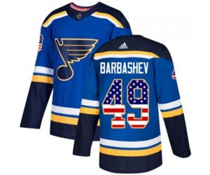 Adidas St. Louis Blues #49 Ivan Barbashev Authentic Blue USA Flag Fashion NHL Jersey