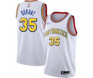 Golden State Warriors #35 Kevin Durant Authentic White Hardwood Classics Basketball Jersey - San Francisco Classic Edition