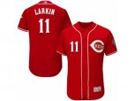 Cincinnati Reds #11 Barry Larkin Red Flexbase Authentic Collection MLB Jersey