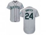 Seattle Mariners #24 Ken Griffey Grey Flexbase Authentic Collection MLB Jersey