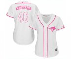 Women's Toronto Blue Jays #46 Brett Anderson Replica White Fashion Cool Base Baseball Jersey