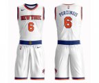 New York Knicks #6 Kristaps Porzingis Swingman White Basketball Suit Jersey - Association Edition