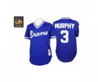 Atlanta Braves #3 Dale Murphy Authentic Blue Throwback Baseball Jersey