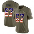 New York Giants #67 Justin Pugh Limited Olive USA Flag 2017 Salute to Service NFL Jersey