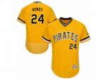 Pittsburgh Pirates #24 Barry Bonds Gold Flexbase Authentic Collection MLB Jersey