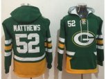 Green Bay Packers #52 Clay Matthews Green Gold Name & Number Pullover NFL Hoodie