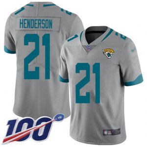 Jacksonville Jaguars #21 C.J. Henderson Silver Stitched Limited Inverted Legend 100th Season Jersey