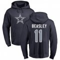 Dallas Cowboys #11 Cole Beasley Navy Blue Name & Number Logo Pullover Hoodie