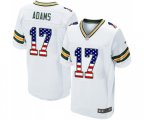 Green Bay Packers #17 Davante Adams Elite White Road USA Flag Fashion Football Jersey