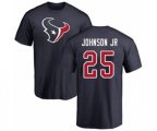 Houston Texans #25 Duke Johnson Jr Navy Blue Name & Number Logo T-Shirt