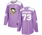 Adidas Pittsburgh Penguins #73 Jack Johnson Authentic Purple Fights Cancer Practice NHL Jersey
