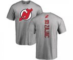 New Jersey Devils #19 Travis Zajac Ash Backer T-Shirt