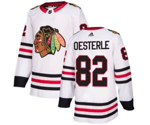 Chicago Blackhawks #82 Jordan Oesterle Authentic White Away NHL Jersey