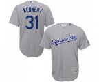 Kansas City Royals #31 Ian Kennedy Replica Grey Road Cool Base Baseball Jersey
