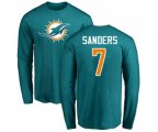 Miami Dolphins #7 Jason Sanders Aqua Green Name & Number Logo Long Sleeve T-Shirt