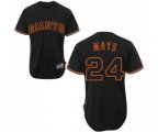 San Francisco Giants #24 Willie Mays Replica Black Fashion Baseball Jersey