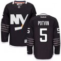 New York Islanders #5 Denis Potvin Premier Black Third NHL Jersey