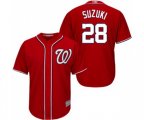 Washington Nationals #28 Kurt Suzuki Replica Red Alternate 1 Cool Base Baseball Jersey