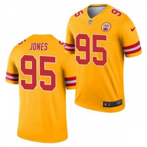 Kansas City Chiefs #95 Chris Jones Nike Gold Inverted Legend Jersey