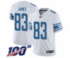 Detroit Lions #83 Jesse James White Vapor Untouchable Limited Player 100th Season Football Jersey