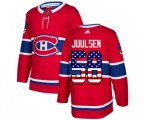 Montreal Canadiens #58 Noah Juulsen Authentic Red USA Flag Fashion NHL Jersey