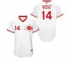 Cincinnati Reds #14 Pete Rose Replica White 1990 Turn Back The Clock Baseball Jersey