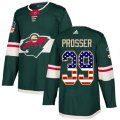 Minnesota Wild #39 Nate Prosser Authentic Green USA Flag Fashion NHL Jersey