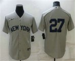 New York Yankees #27 Giancarlo Stanton 2021 Grey Field of Dreams Cool Base Stitched Baseball Jersey