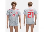 Spain #21 Silva Grey Training Soccer Country Jersey