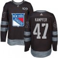 New York Rangers #47 Steven Kampfer Premier Black 1917-2017 100th Anniversary NHL Jersey