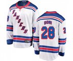 New York Rangers #28 Tie Domi Fanatics Branded White Away Breakaway NHL Jersey