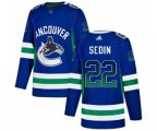 Vancouver Canucks #22 Daniel Sedin Authentic Blue Drift Fashion NHL Jersey
