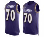 Baltimore Ravens #70 Ben Powers Limited Purple Player Name & Number Tank Top Football Jersey