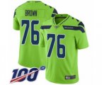 Seattle Seahawks #76 Duane Brown Limited Green Rush Vapor Untouchable 100th Season Football Jersey