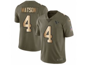 Houston Texans #4 Deshaun Watson Limited Olive Gold 2017 Salute to Service NFL Jersey