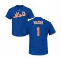 New York Mets #1 Mookie Wilson Royal Blue Name & Number T-Shirt