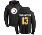 Pittsburgh Steelers #13 James Washington Black Name & Number Logo Pullover Hoodie